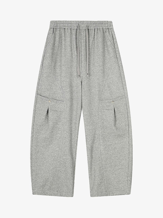 Riveted Pleated Drawstring Barrel Pants 