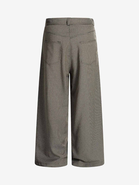 Belted Houndstooth Blazer Pants 