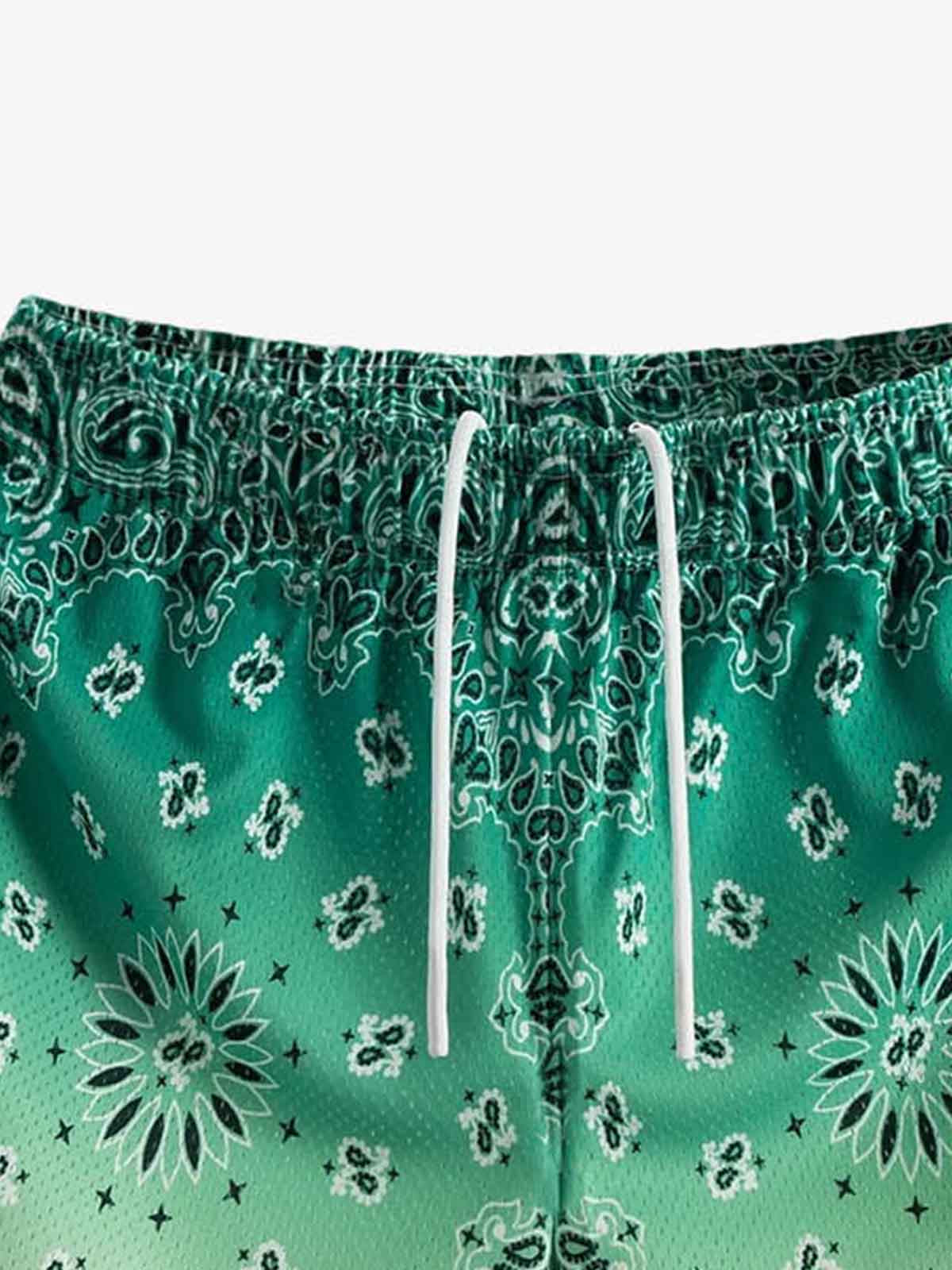 Paisley Print Athletic Sports Shorts