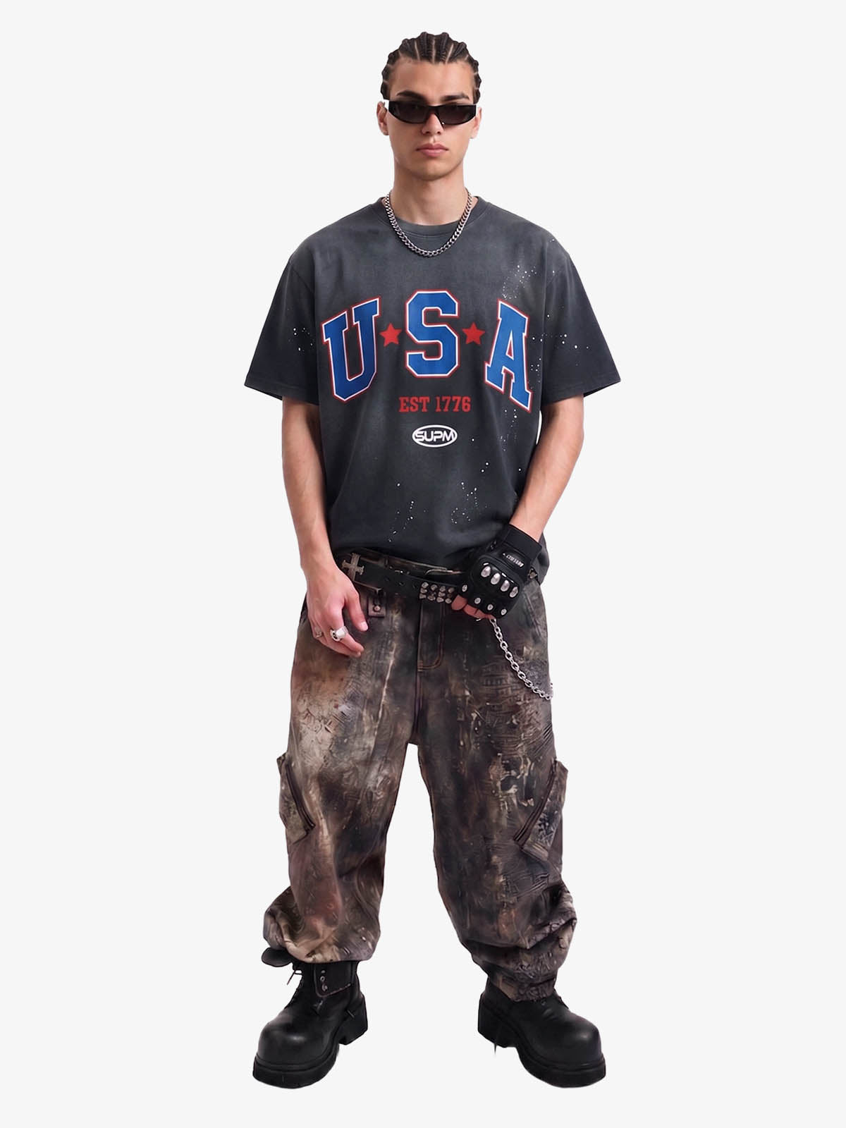USA Graphic Splatter Washed T-Shirt