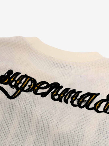 Retro Letter Print Waffle Simplicity Long-Sleeved T-Shirt - 2637 