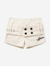 Studded Corduroy Double-Breasted Shorts