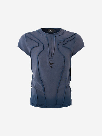 Scorpion Embroidered Exposed-Seam T-Shirt