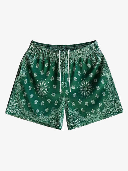 Paisley Print Athletic Sports Shorts