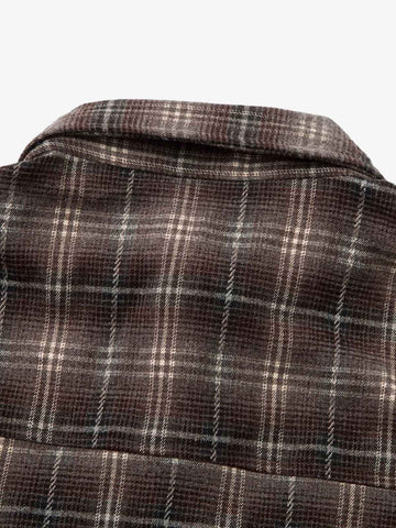 Cotton Street Distressed Plaid Faux Two-Piece Shirt 