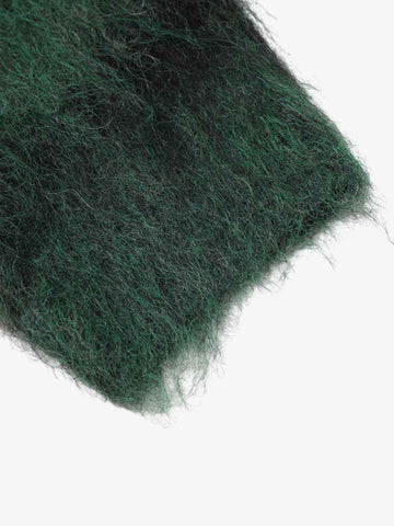 Embroidered Camouflage Shaggy Knitted Sweater 