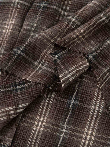 Cotton Street Distressed Plaid Faux Two-Piece Shirt 