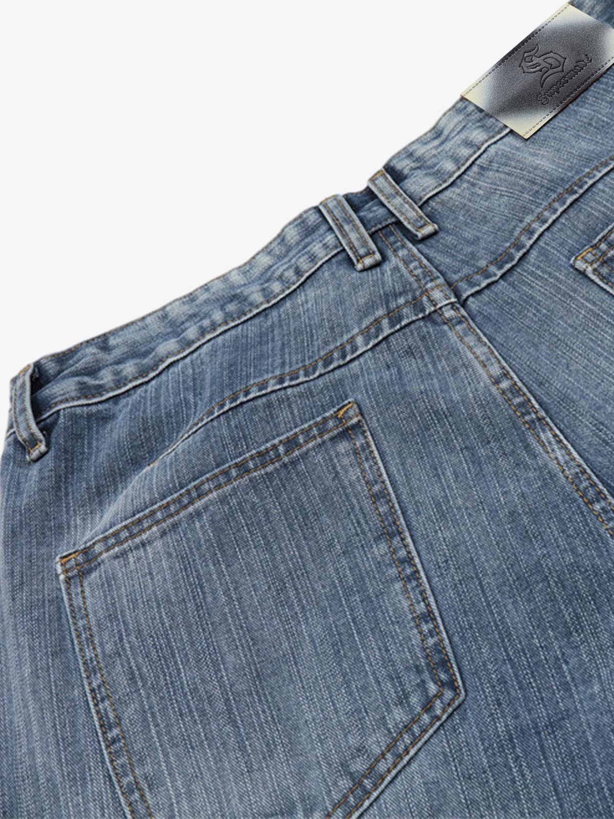 Floral Washed Denim Shorts