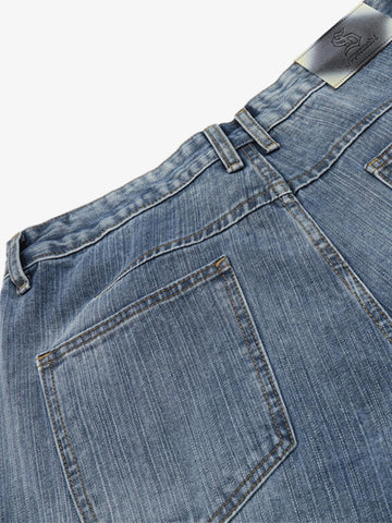 Floral Washed Denim Shorts