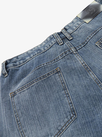 Floral Washed Denim Shorts