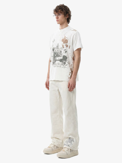 Fairy Tale Grunge Band Collar Henley T-Shirt