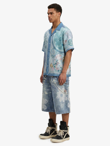 Porcelain Floral Cuban Collar Shirt 