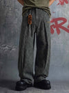 Leopard Pleated Wide Leg Denim Barrel Jeans