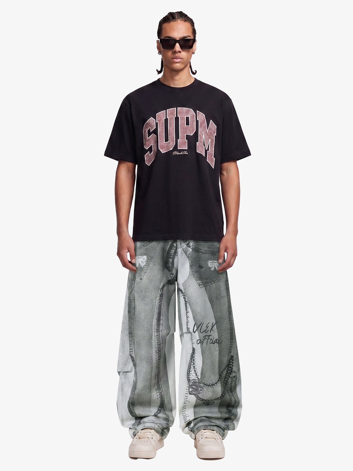 Vintage Illusion Graphic Ultra-Baggy Jeans 
