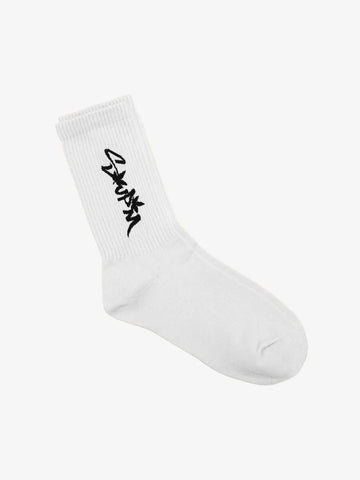 SUPM Unique Logo Letter Print Crew Socks 