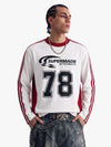 Jersey Digital Print Colorblock Long-Sleeved T-Shirt