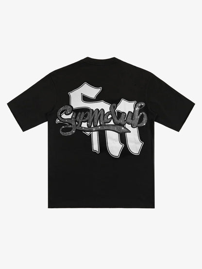 Retro Cupid Rhinestone Graphic T-Shirt 