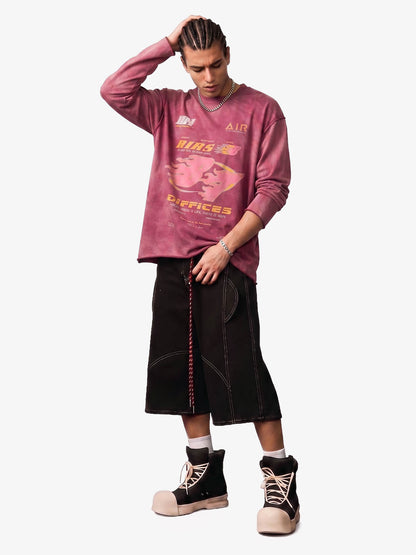 Thesupermade Washed Edge Long Sleeve T-Shirt