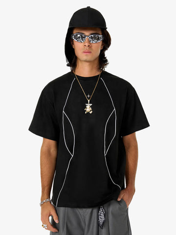 Functional Deconstructed Split Short-Sleeved T-Shirt - 2437