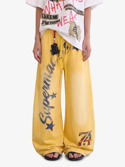 Vintage Star Graphic Wide Leg Sweatpants