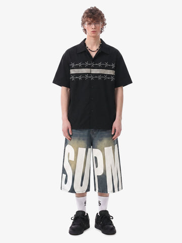 Barbed Wire Graphic Short Sleeve Shirt 