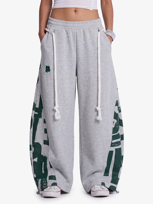 Streetwear Graffiti Drawstring Baggy Sweatpants
