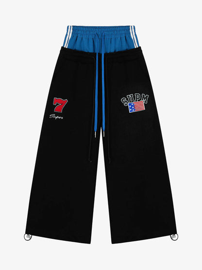 Vintage Paratrooper Layered Look Sweatpants - 2556 