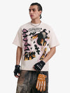 Waffle Knit Skate Wizard Flame Graphic T-Shirt