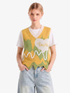 Thesupermade Graffiti Love V-neck Irregular Sweater - 1695