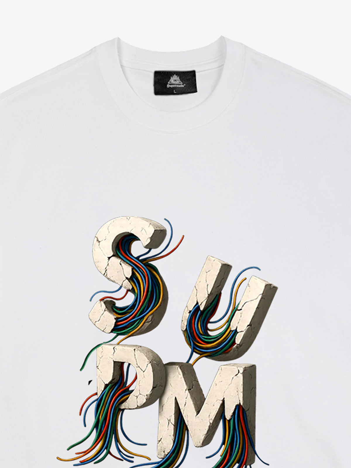 SPMD Letter Cable Graphic T-Shirt 