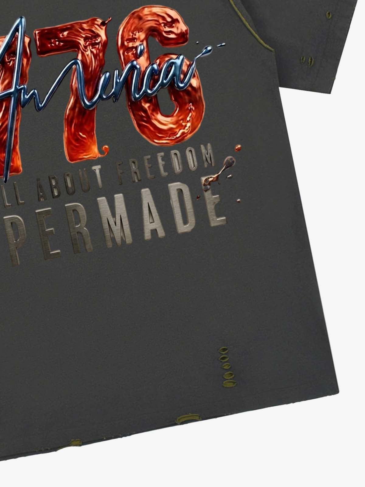 Liquid Metal Graphic Washed T-Shirt