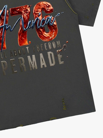 Liquid Metal Graphic Washed T-Shirt