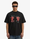 Heraldic Lion Acid-Wash Jersey T-Shirt 
