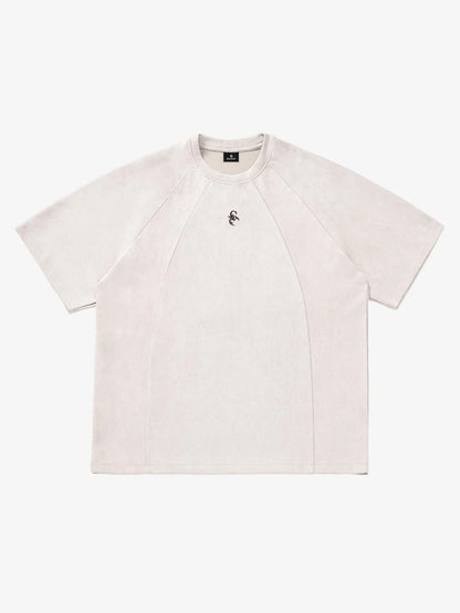 Suede Panel Raglan T-Shirt 