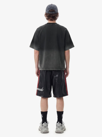 Striped Racing Faux-Leather Shorts 