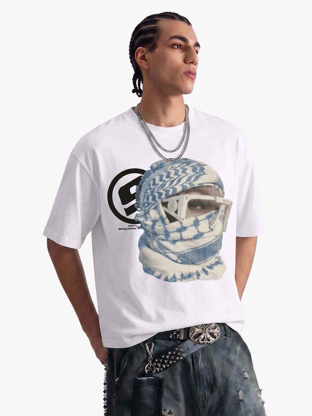 Masked Portrait Graphic T-Shirt