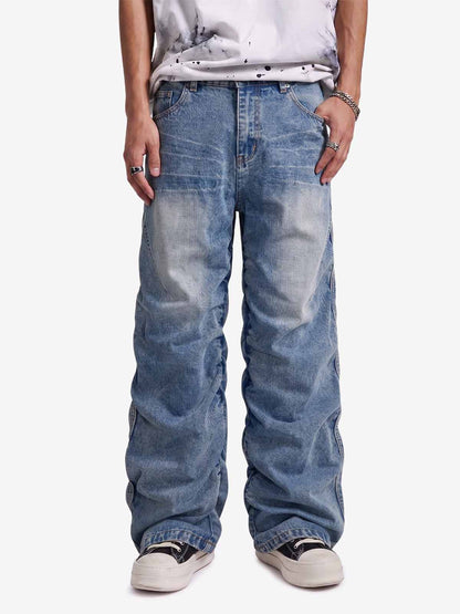Y2K Faded Stacked Denim Jeans