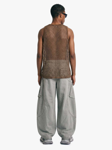 Open-Knit Mesh Layering Tank 