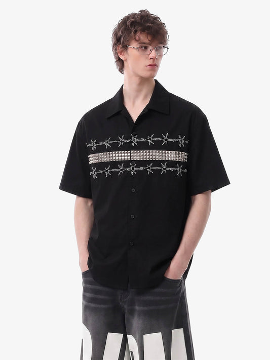 Barbed Wire Graphic Short Sleeve Shirt