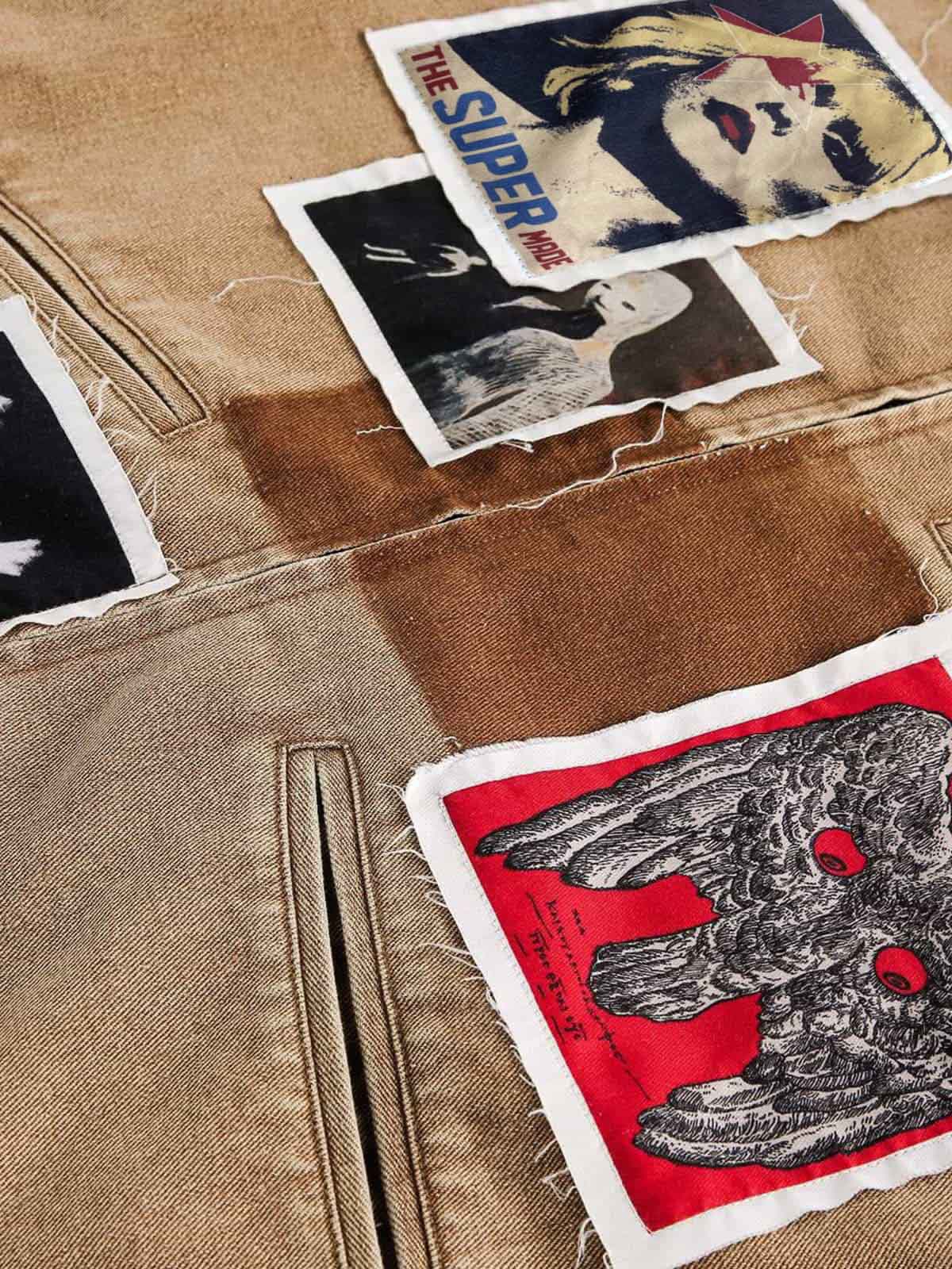 Punk Retro Collage Print Distressed Heavy Jacket - 2539 