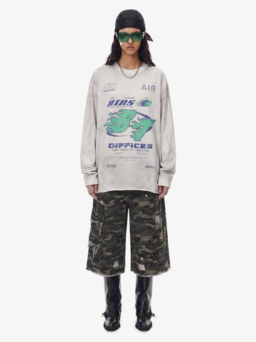 Thesupermade Washed Edge Long Sleeve T-Shirt