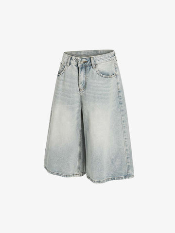 Light Wash Loose Fit Denim Jorts 
