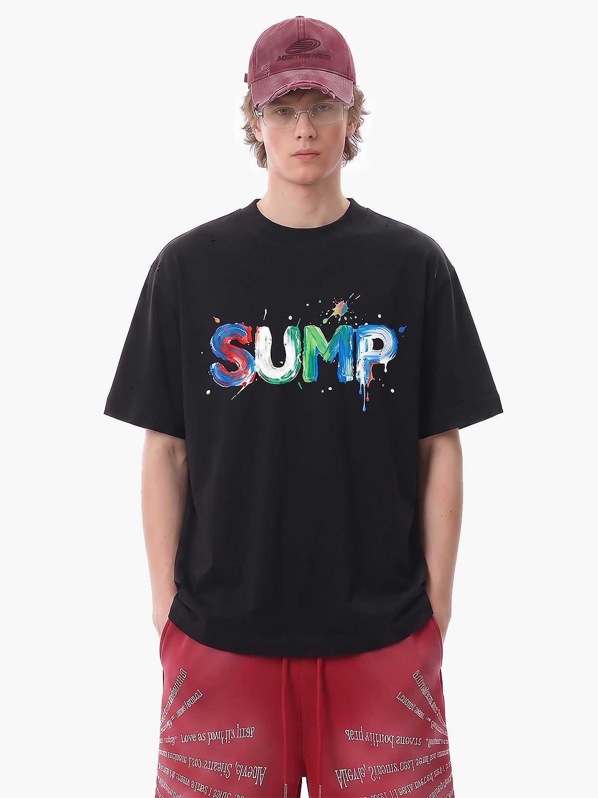 Graffiti Paint Drip Letter Print Oversized T-Shirt