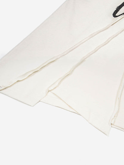Minimalist Letter Print Asymmetric Panel T-Shirt