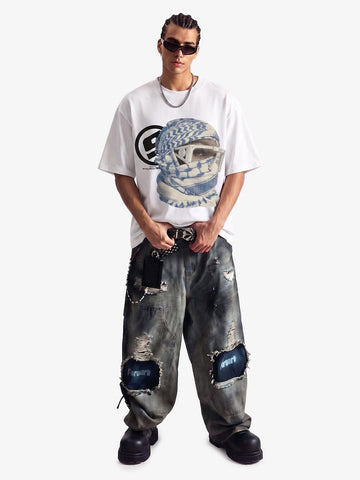 Masked Portrait Graphic T-Shirt