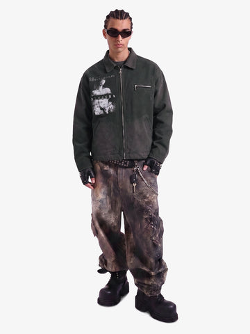 Vintage Washed Character Graphic Jacket