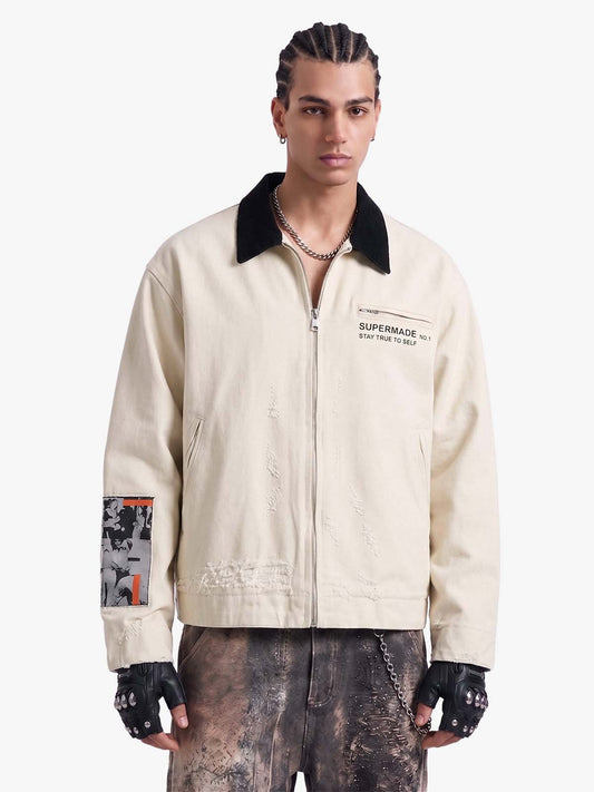 Street Washed Distressed Detroit Jacket