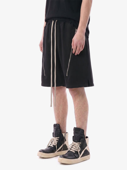 Retro Functional Zipper Slit Jort