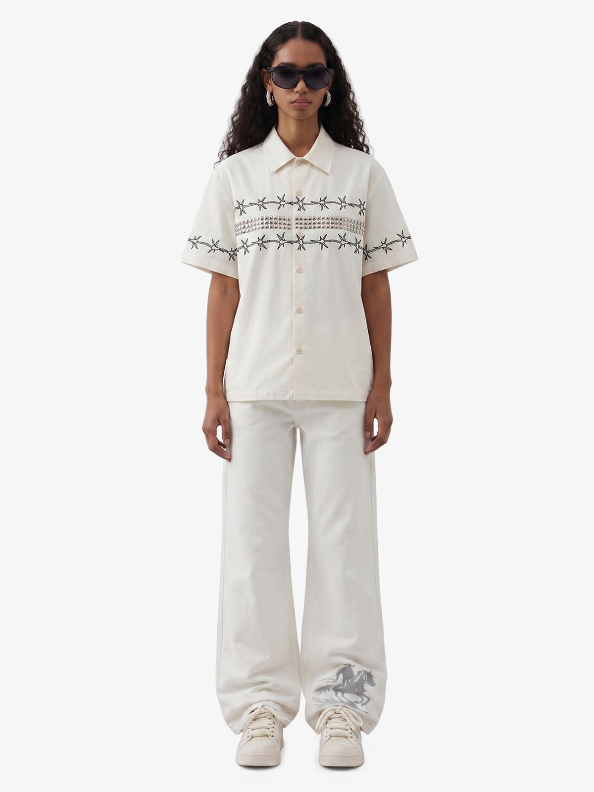 Barbed Wire Graphic Short Sleeve Shirt 