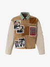 Punk Retro Collage Print Distressed Heavy Jacket - 2539 